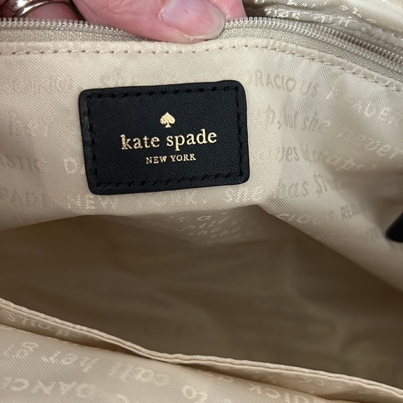 Kate Spade Purse Berry Street Elise Tote Bag Blue White Shoulder Gingham Nylon - Picture 10 of 12